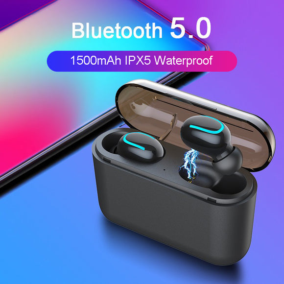 TWS Wireless Bluetooth 5.0 Earphones with1500 mAh power bank